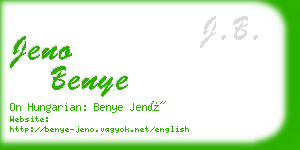 jeno benye business card